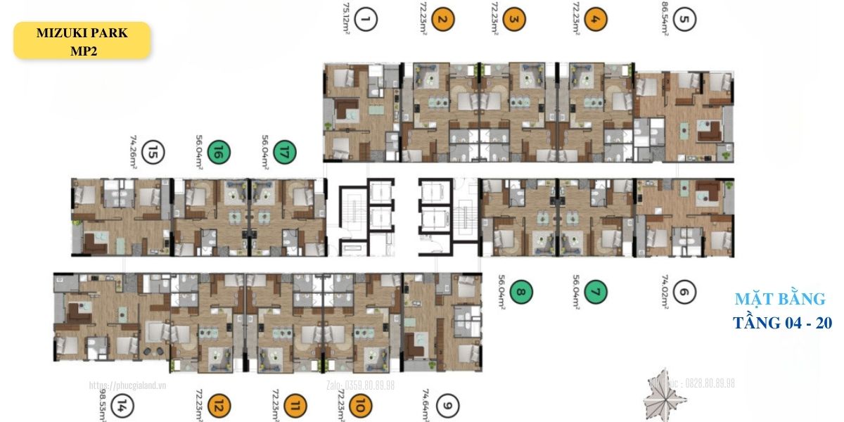 MẶT BẰNG TẦNG 4- 20 , MP2