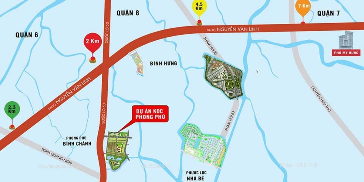 Vị trí dự án KDC Phong Phú 04 - Bình Chánh Khang Điền