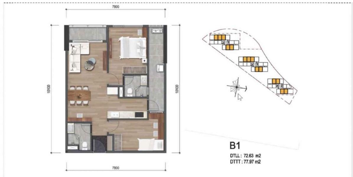 MIZUKI PARK - 2PN, 2WC - 78M2 ( TOÀ MP6,MP7,MP8)