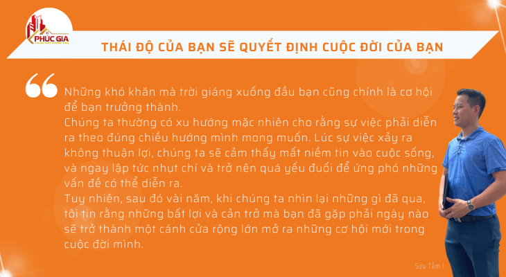 THÁI ĐỘ CỦA BẠN SẼ QUYẾT ĐỊNH CUỘC ĐỜI CỦA BẠN