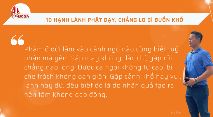 10 HẠNH LÀNH PHẬT DẠY, CHẲNG LO GÌ BUỒN KHỔ